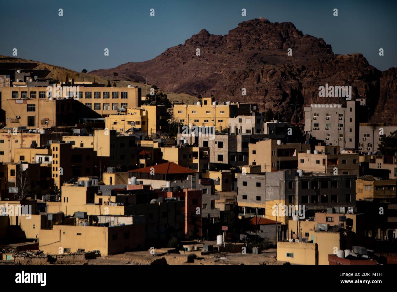 Wadi Musa, Petra town, just a few weeks  before the global lockdown due to the pandemic Stock Photo