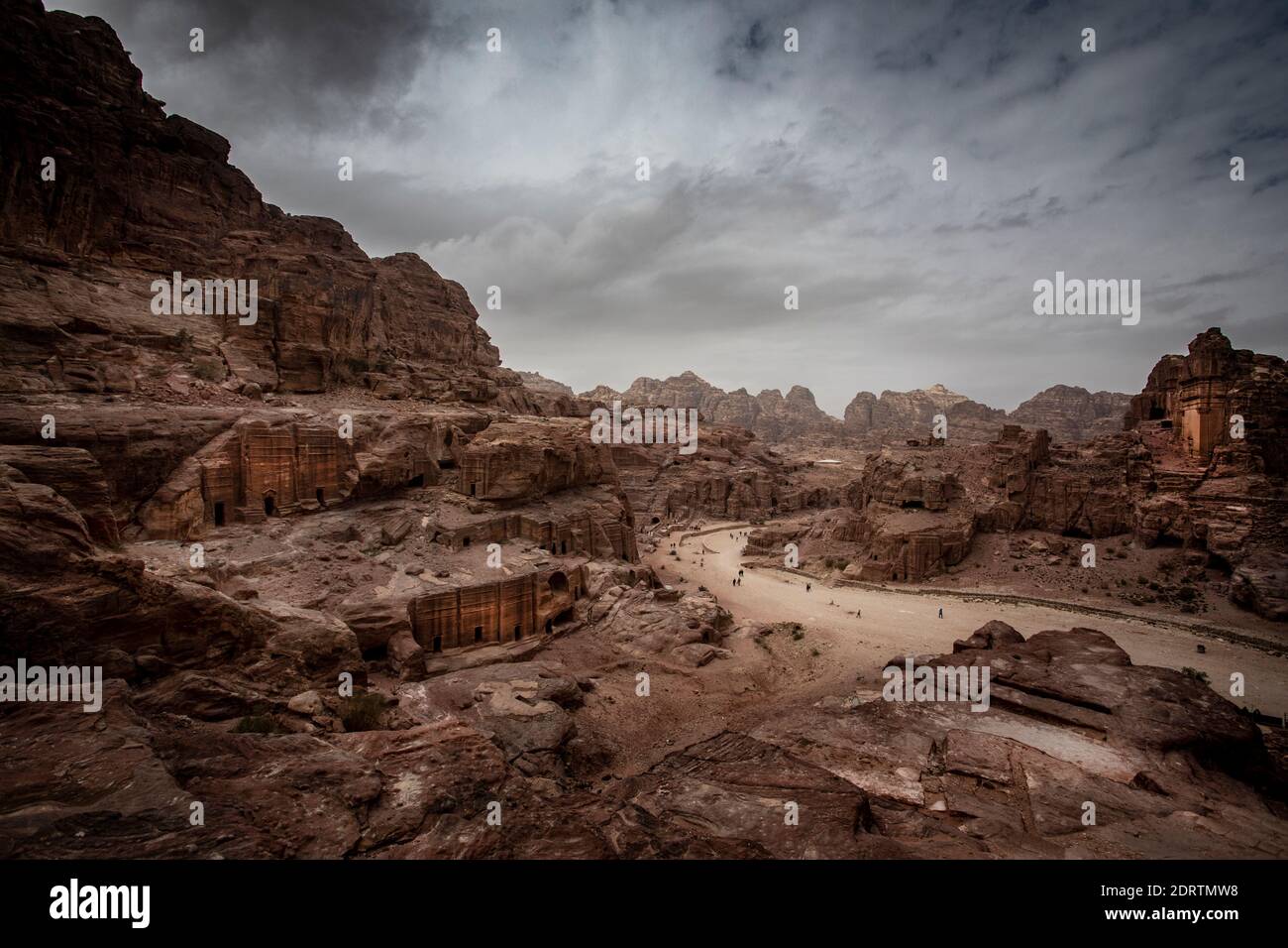 Wadi Musa, Petra archeological site, just a few weeks  before the global lockdown due to the pandemic Stock Photo