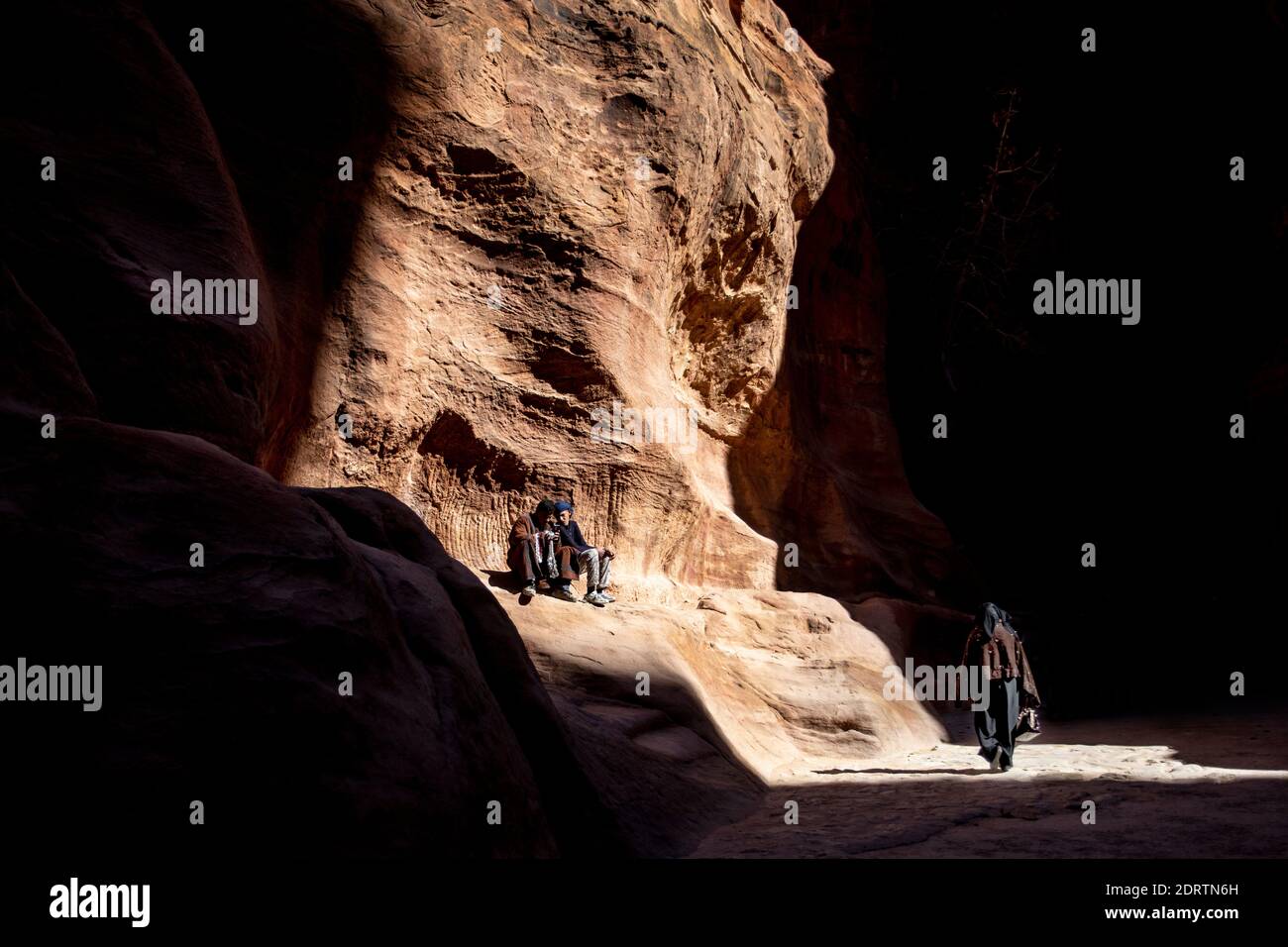 Wadi Musa, Petra archeological site, just a few weeks  before the global lockdown due to the pandemic Stock Photo