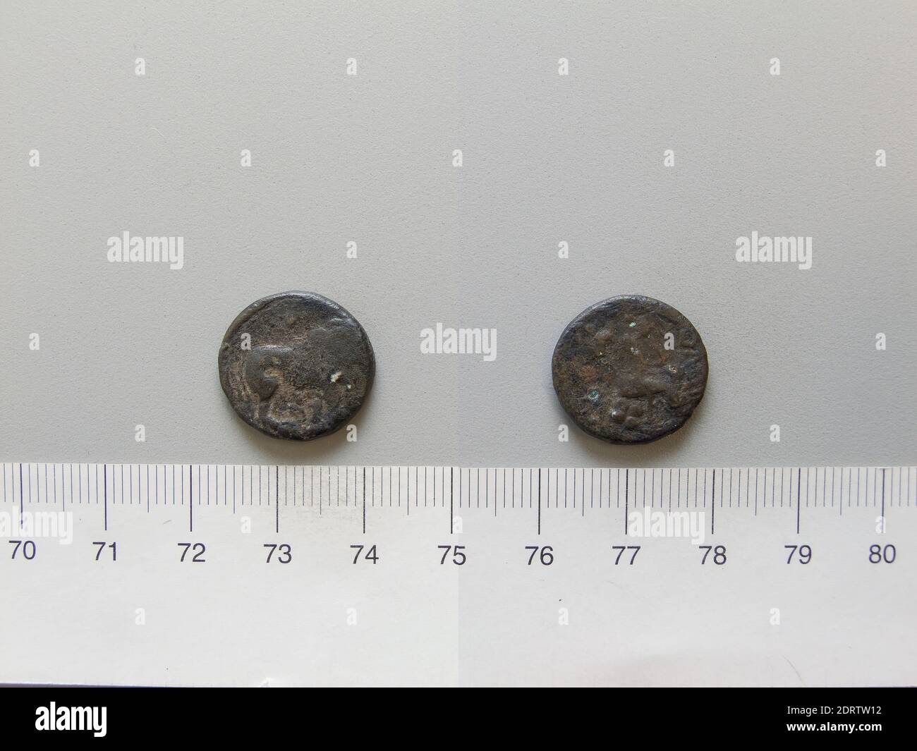 Mint: Samosata, Coin from Samosata, B.C. 31–A.D. 38, Copper, 3.96 g, 12:00, 17.3 mm, Made in Samosata, Roman, 1st century B.C.–1st century A.D., Numismatics Stock Photo