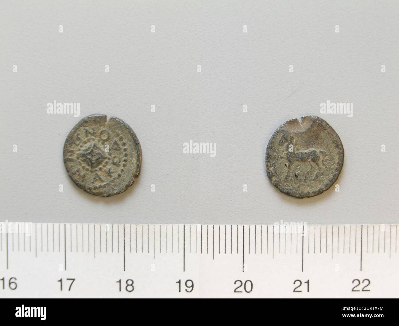 Mint: Macedonia, Coin from Macedonia, 1–100, Copper, 1.2 g, 14 mm, Made in Macedonia, Roman, 1st century, Numismatics Stock Photo