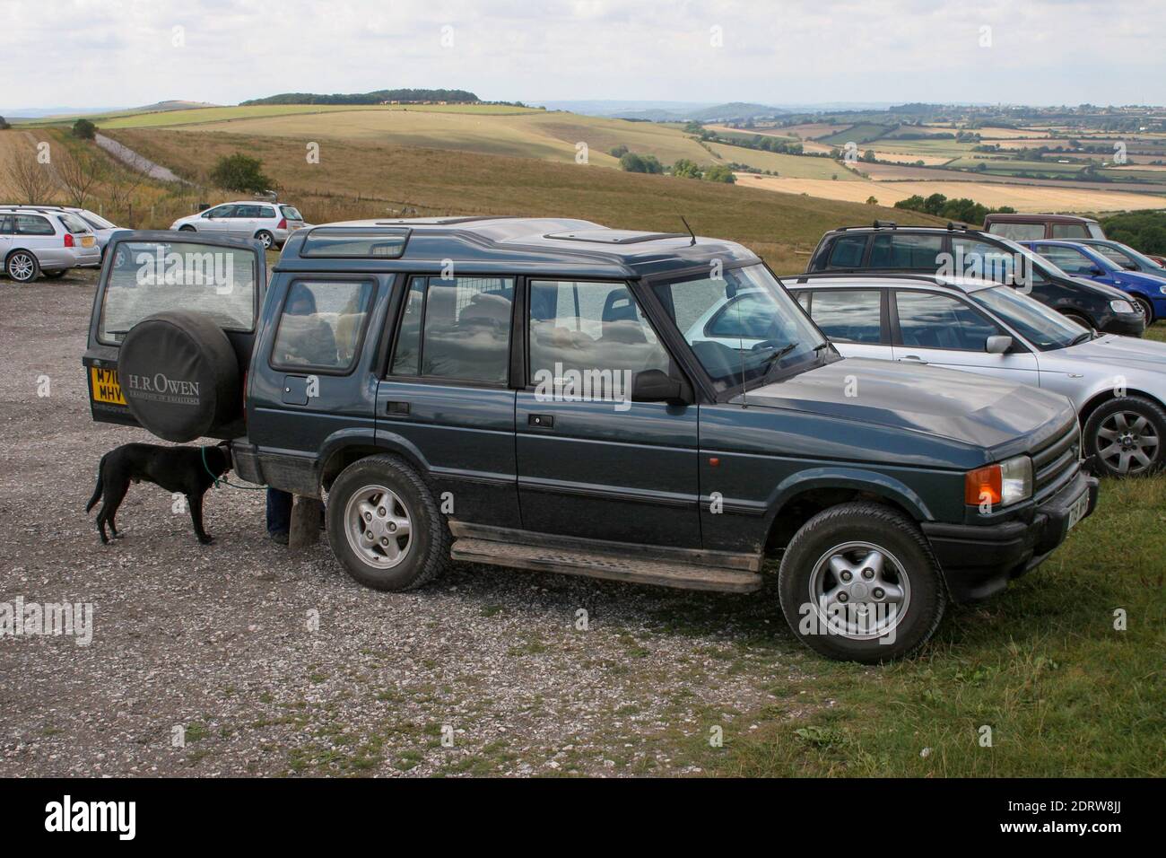 An elderly Land Rover Discovery series 1 providing faithful family transport to Win Green in Dorset. Stock Photo