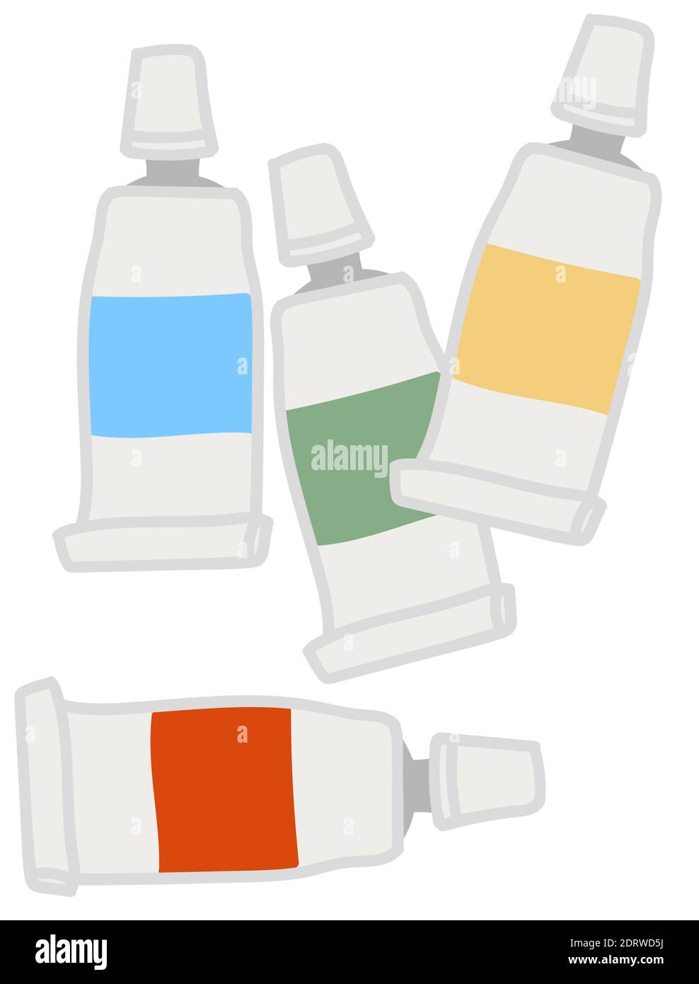 Tubes with paint for drawing and artist classes Stock Vector
