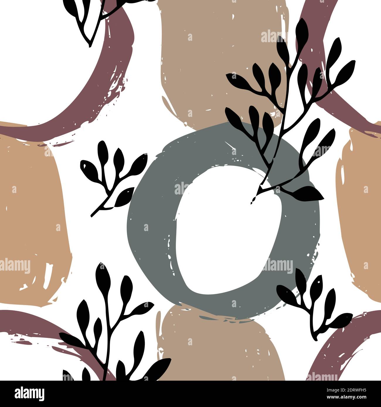 Abstract floral background with circles pattern Stock Vector