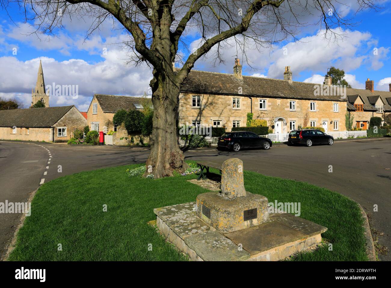 The village green at Edith Weston, Rutland County, England, UK Stock