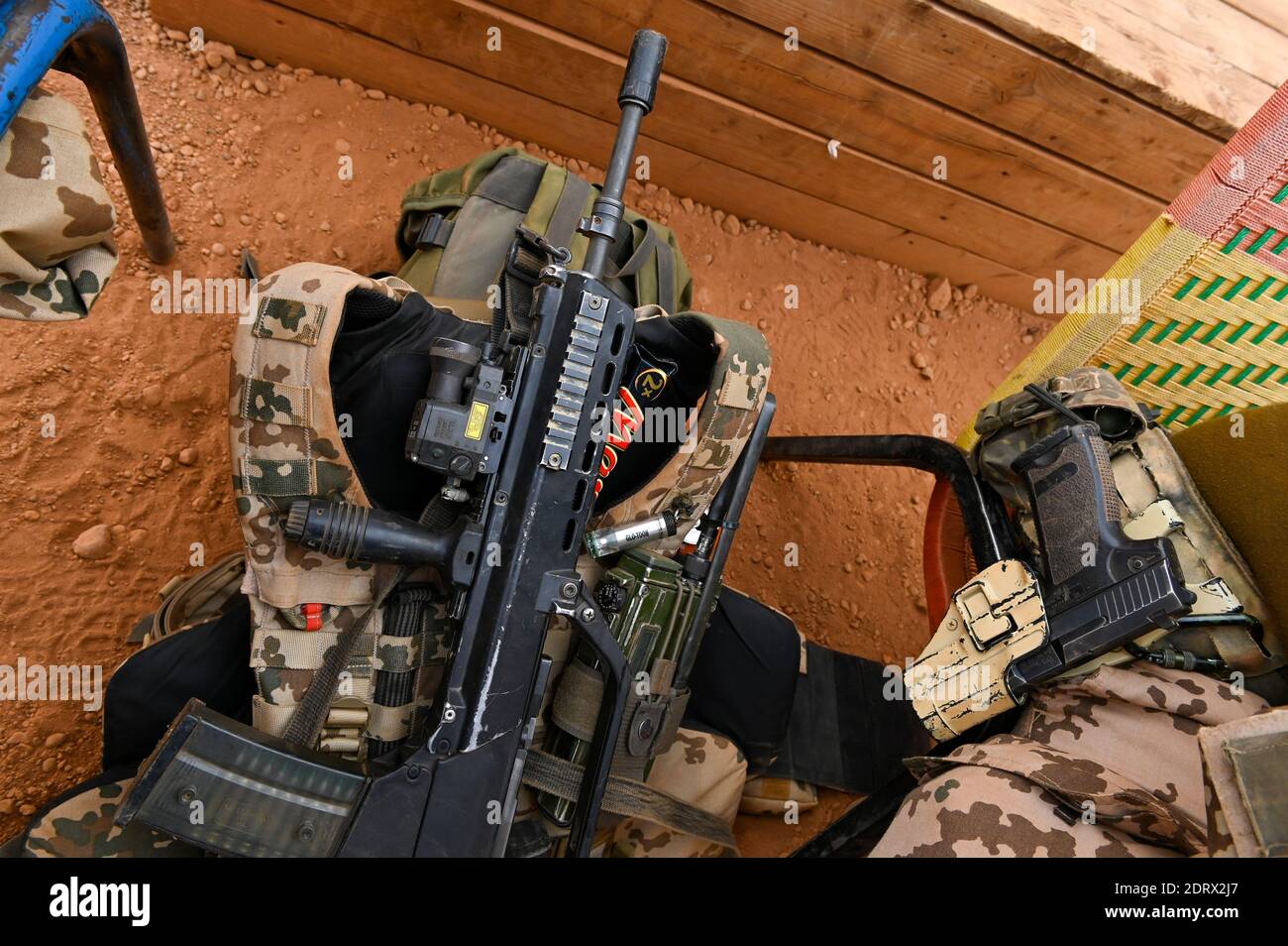 MALI, Gao, Minusma UN peace keeping mission, Camp Castor, german army  Bundeswehr, HK Heckler and Koch machine gun G36 / MALI, Gao, Minusma UN  Mission, Camp Castor der Bundeswehr, Sturmgewehr Heckler und