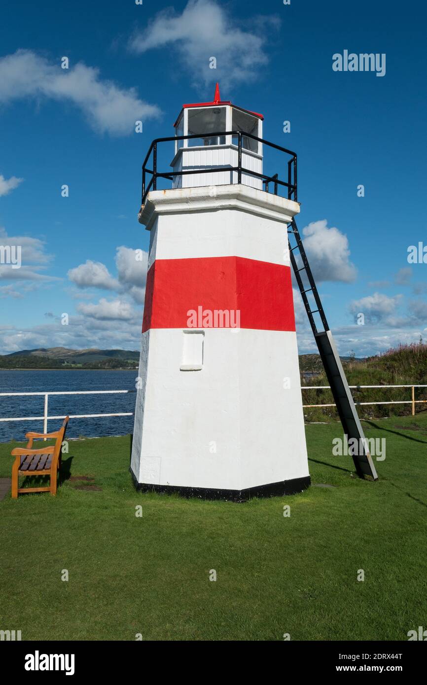Lighthouse at Crinan Basin Stock Photo