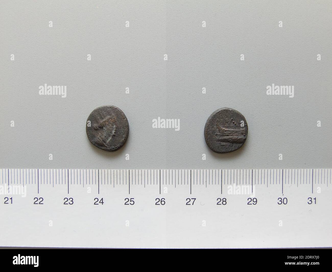 Mint: Aradus, Coin from Aradus, 226–187 B.C., Copper, 2.90 g, 12:00, 15 mm, Made in Aradus, Phoenicia, Greek, 3rd–2nd century B.C., Numismatics Stock Photo