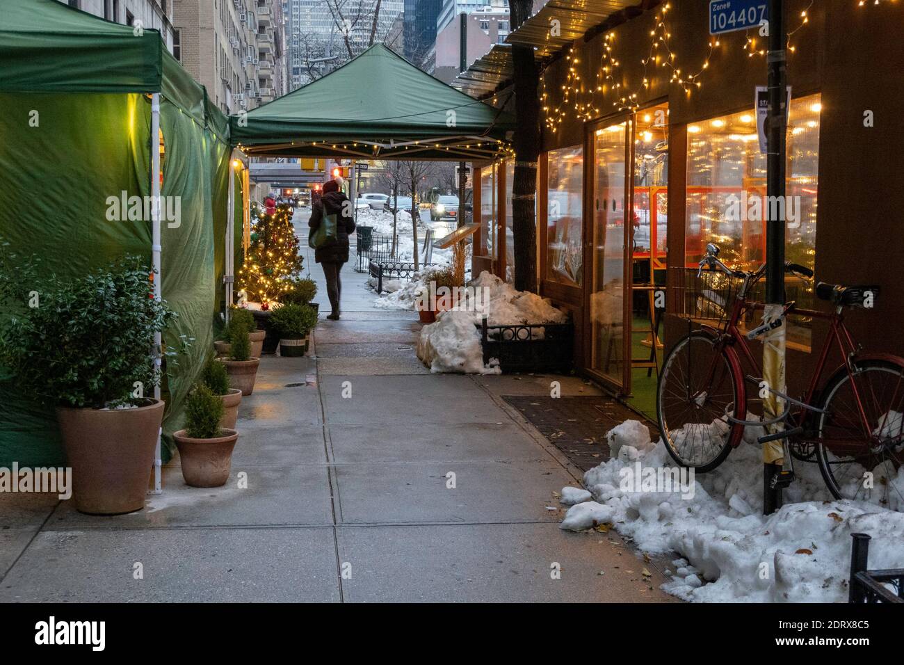 Outdoor Dining , Franchia Restaurant, 2020, NYC, USA Stock Photo