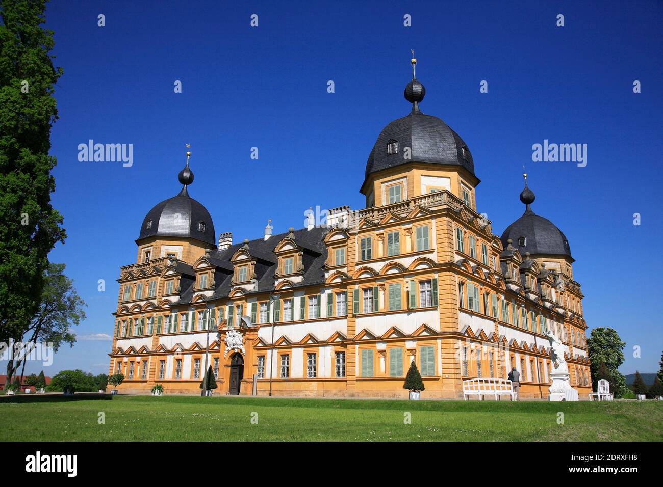 Seehof palais, the former residence of the prince-bishops of Bamberg, Memmelsdorf, Upper Frankonia, Bavaria, Germany  /  Schloß Seehof, Sommerresidenz Stock Photo