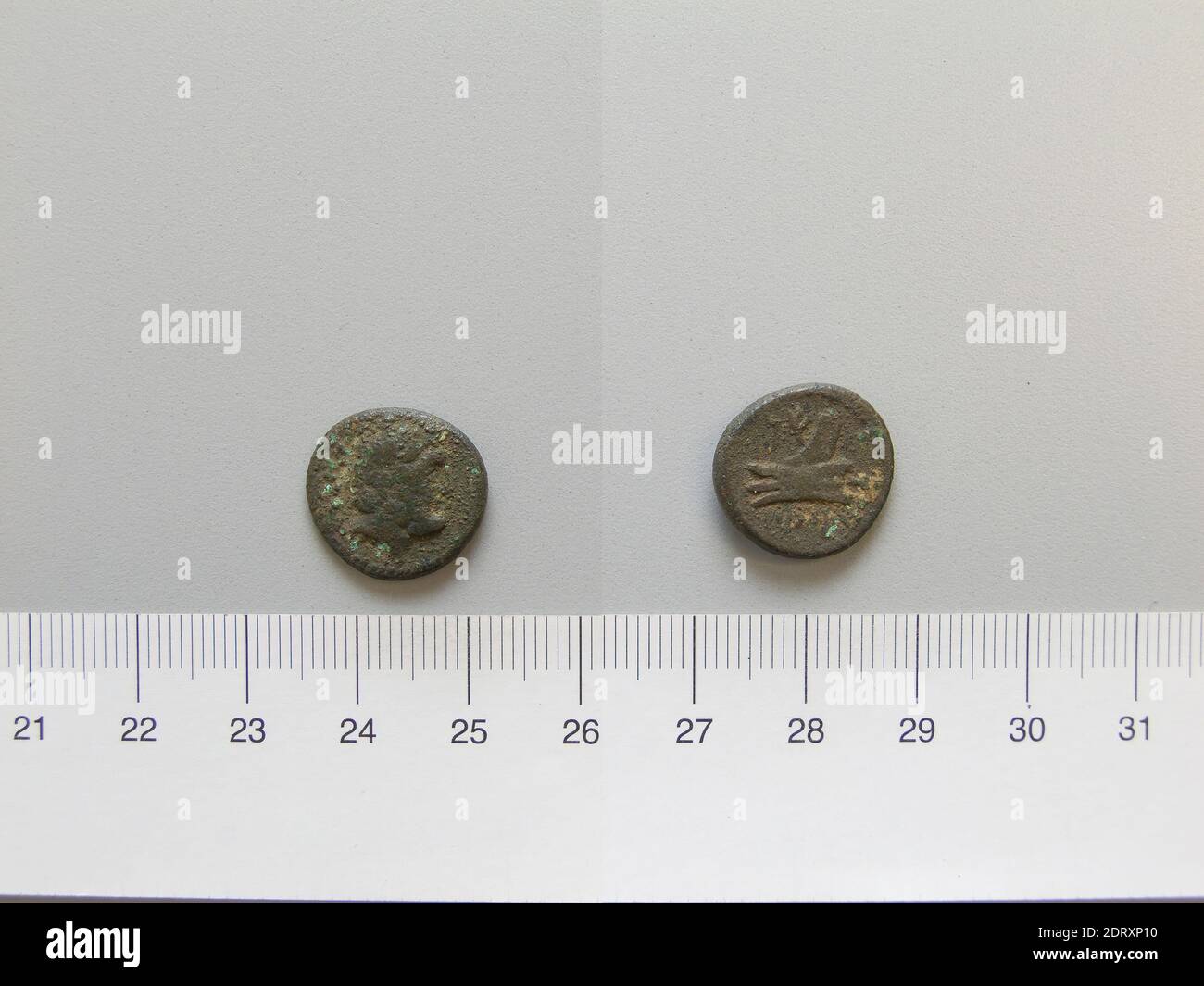 Mint: Aradus, Coin from Aradus, ca. 158 B.C., Copper, 3.26 g, 1:00, 16 mm, Made in Aradus, Phoenicia, Greek, 2nd century B.C., Numismatics Stock Photo