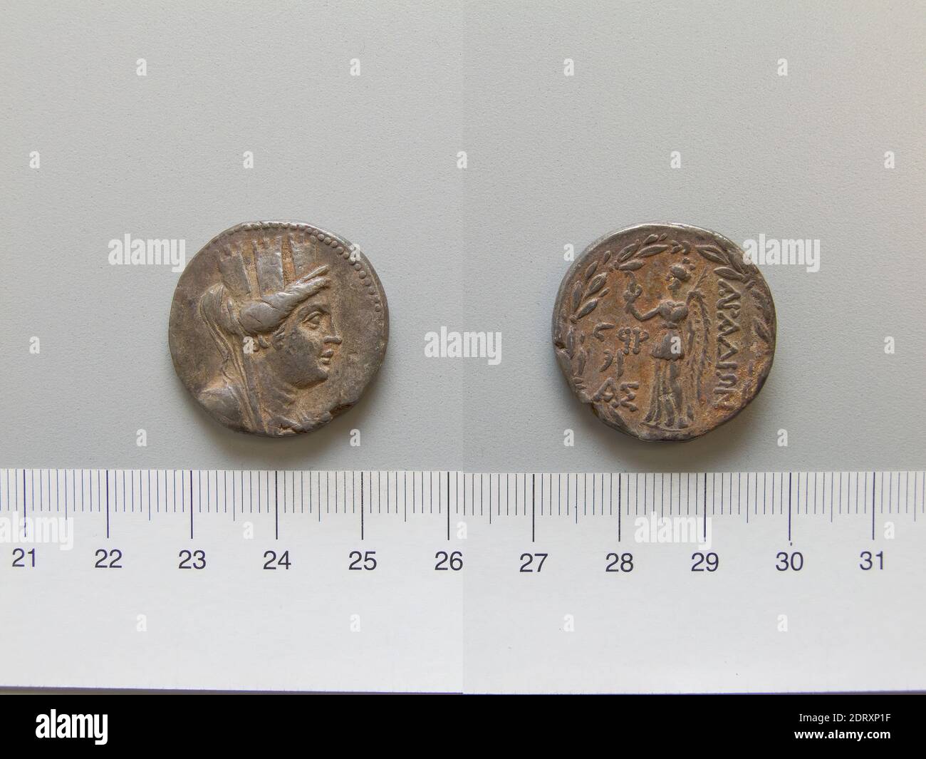 Mint: Aradus, Tetradrachm from Aradus, 64–63 B.C., Silver, 14.91 g, 12:00, 25.6 mm, Made in Aradus, Phoenicia, Greek, 1st century B.C., Numismatics Stock Photo