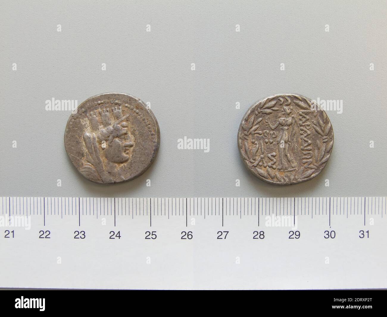 Mint: Aradus, Tetradrachm from Aradus, 67–66 B.C., Silver, 15.20 g, 1:00, 26.4 mm, Made in Aradus, Phoenicia, Greek, 1st century B.C., Numismatics Stock Photo
