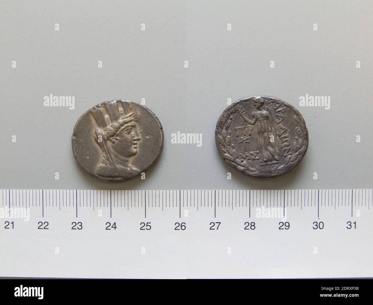 Mint: Aradus, Tetradrachm from Aradus, 80–79 B.C., Silver, 14.75 g, 12:00, 26.5 mm, Made in Aradus, Phoenicia, Greek, 1st century B.C., Numismatics Stock Photo