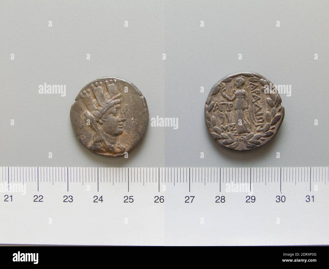 Mint: Aradus, Tetradrachm from Aradus, 79–78 B.C., Silver, 14.75 g, 11:00, 26.4 mm, Made in Aradus, Phoenicia, Greek, 1st century B.C., Numismatics Stock Photo