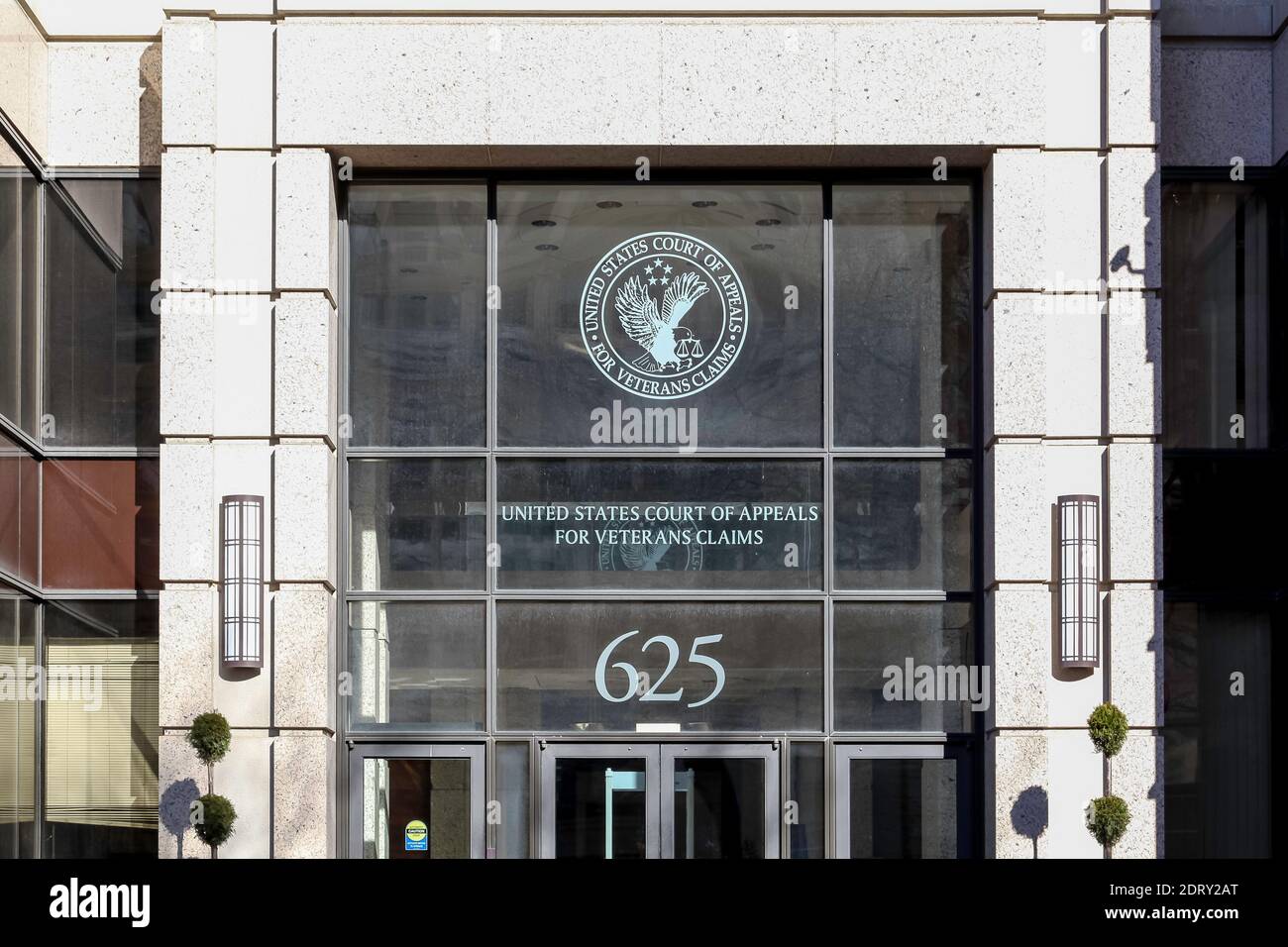 Entrance to United States Court of Appeals for Veterans Claims in Washington D.C. Stock Photo