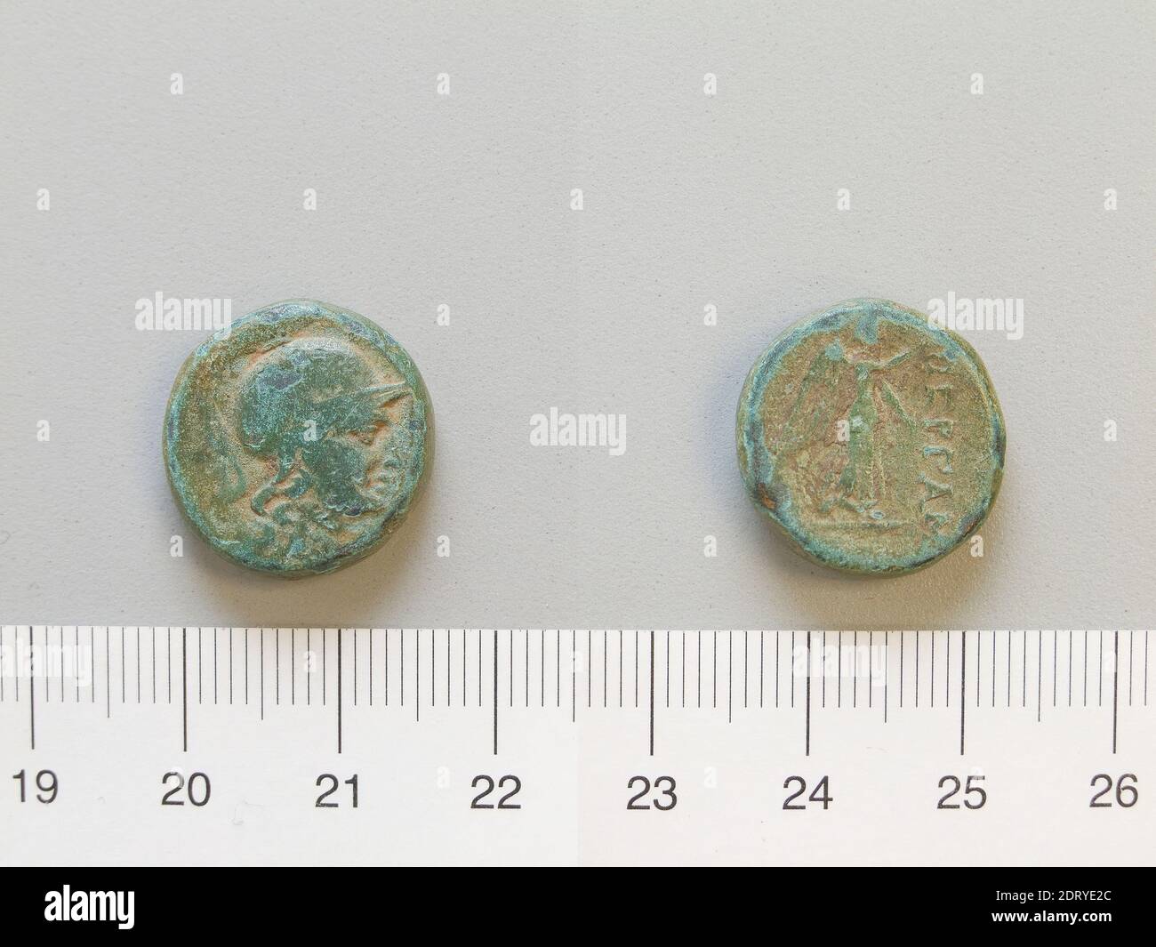 Mint: Pergamum, Coin of Unknown from Pergamum, 2nd–1st century B.C., Bronze, 8.20 g, 12:00, 17.8 mm, Made in Pergamum, Mysia, Roman, 2nd–1st century B.C., Numismatics Stock Photo