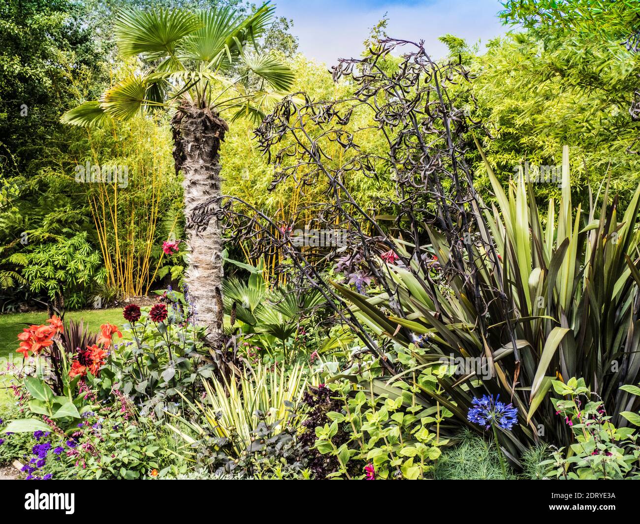 The landscaped gardens at Cotswold Wildlife Park near Burford, Oxfordshire. Stock Photo