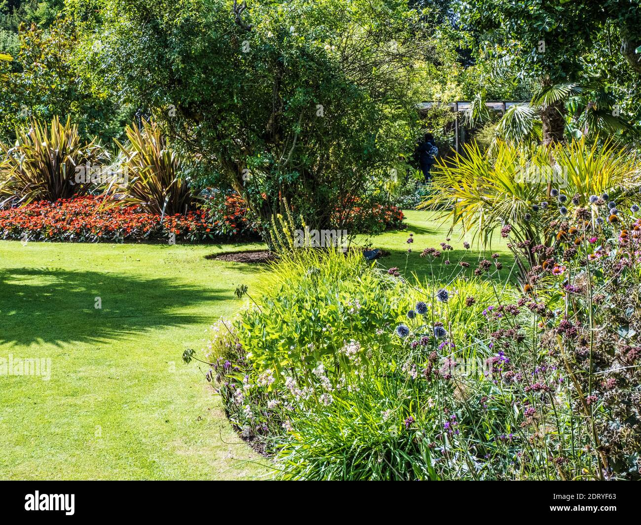 The landscaped gardens at Cotswold Wildlife Park near Burford, Oxfordshire. Stock Photo