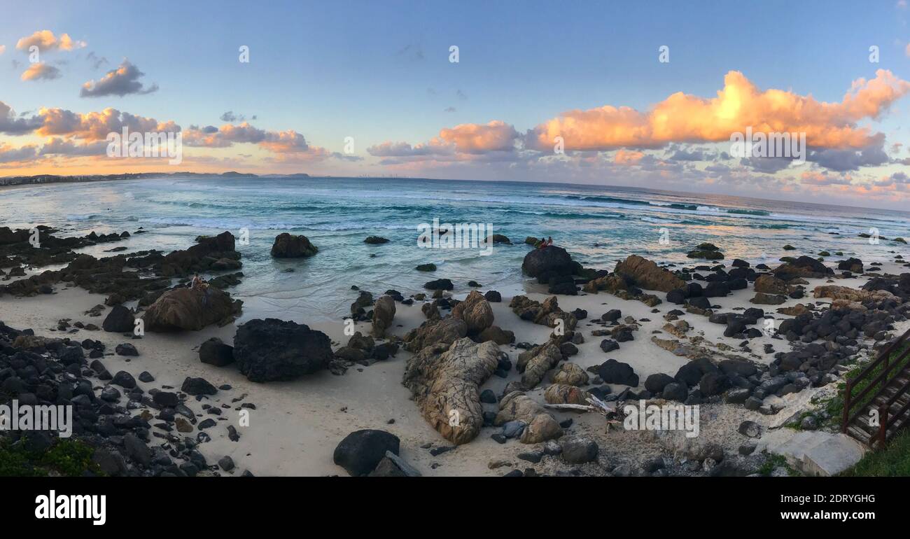 Scenic View Of Sea Against Sky During Sunset Stock Photo