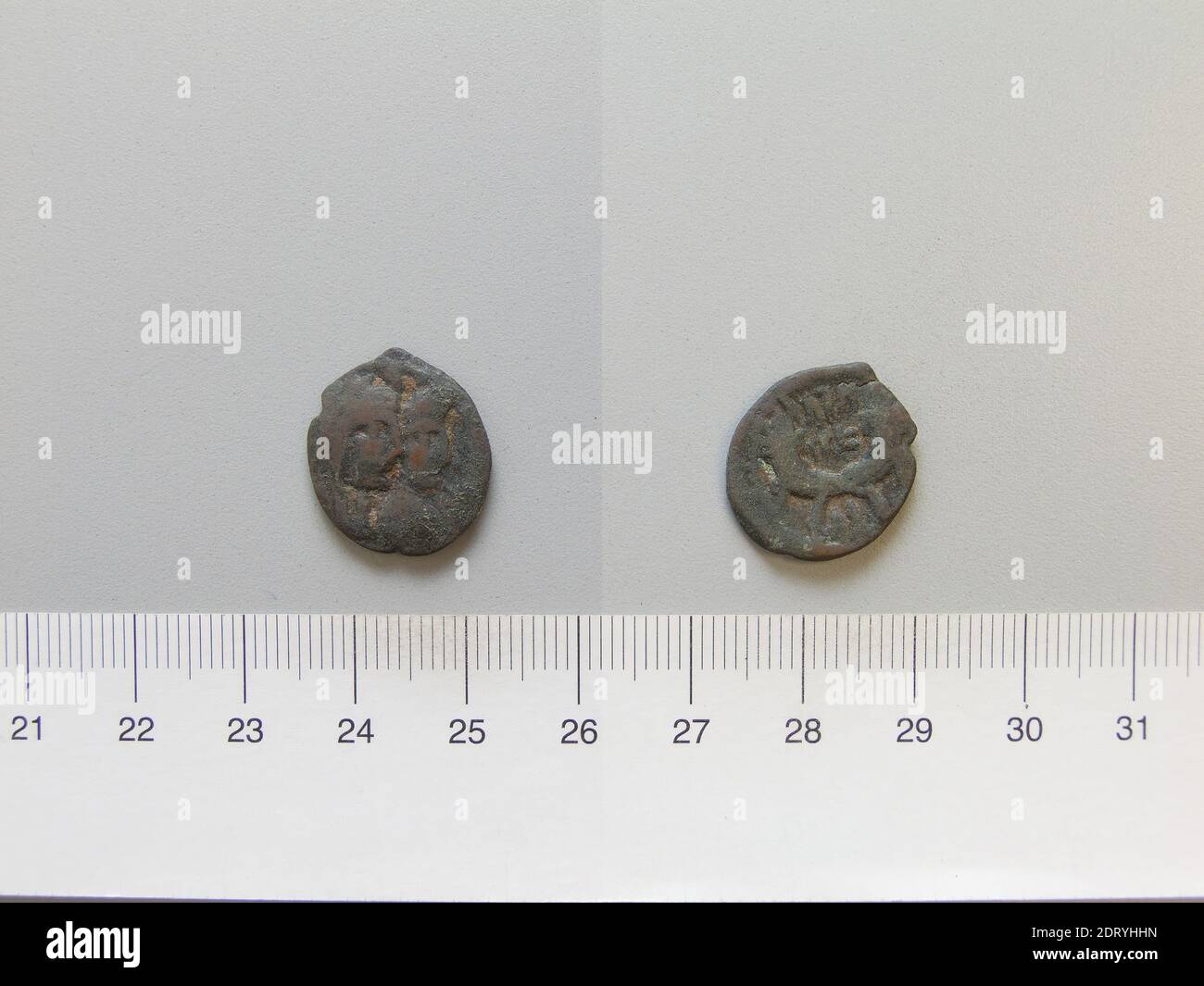 Ruler: Aretas IV (Philopatris), 9 B.C.-A.D. 40, Mint: Petra, Coin of Aretas IV (Philopatris) from Petra, 9 B.C.–A.D. 40, Copper, 2.79 g, 11:00, 18.30 mm, Made in Petra, Nabatean, 1st century B.C.–1st century A.D., Numismatics Stock Photo