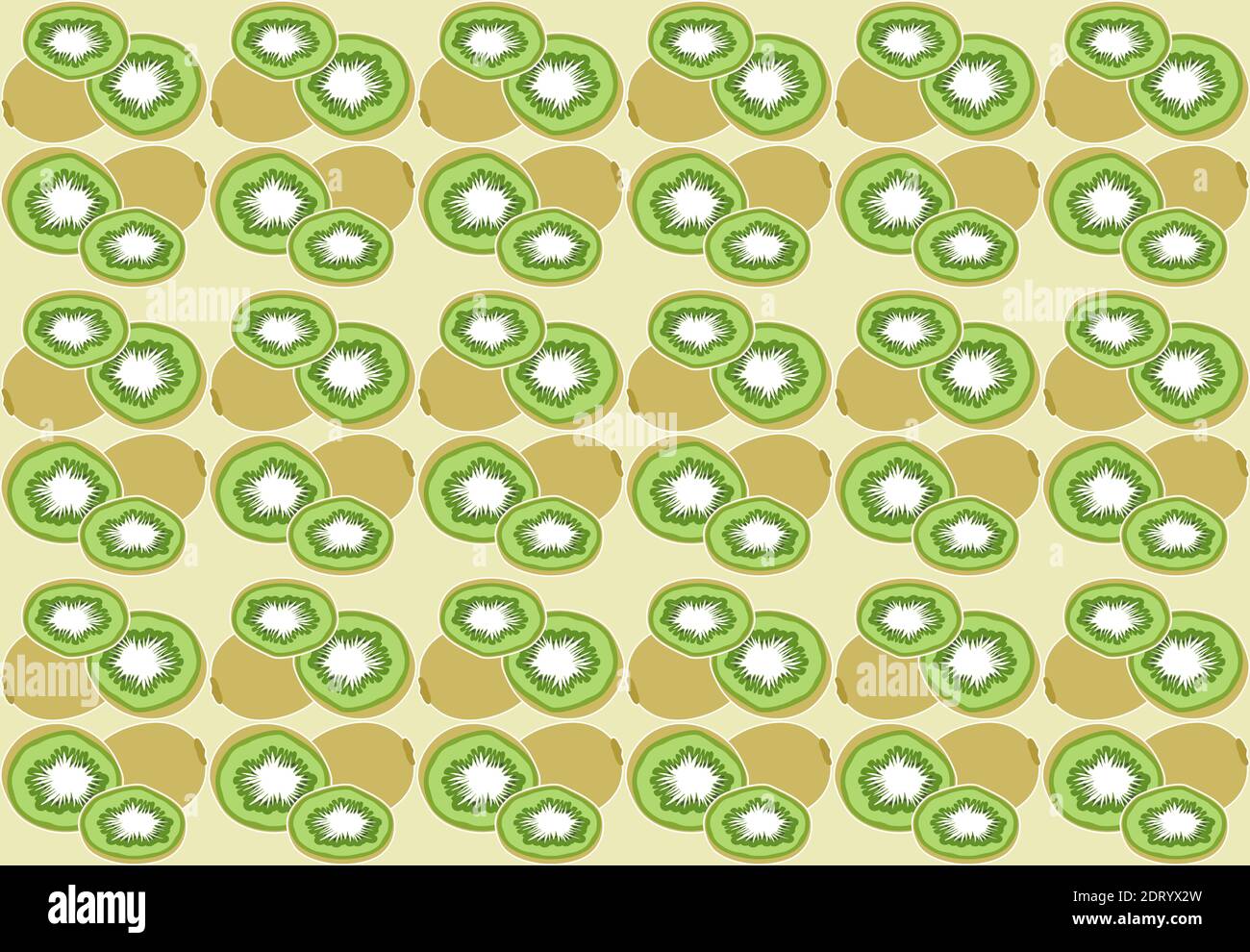 Digital illustration of sliced kiwis for wallpapers Stock Photo - Alamy