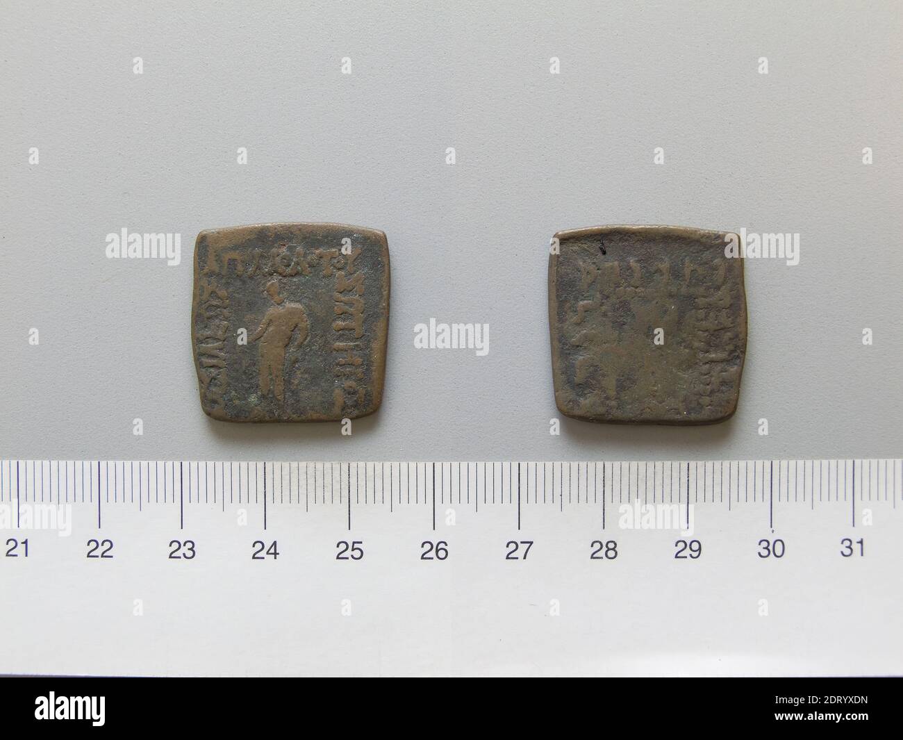 Ruler: Apollodotus I, ca. 180-160 B.C.Mint: Bactria, Coin of Antonius Pius,  Emperor of Rom from Bactria, 174–165 B.C.E., Copper, 9.49 g, 12:00, 23.5  mm, Made in Bactria, Greek, 2nd century B.C., Numismatics Stock Photo -  Alamy