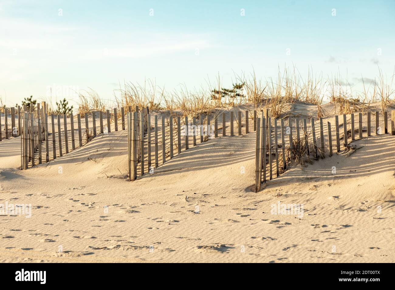 Detail image of beach fencing at Coopers Beach, Southampton, NY Stock Photo