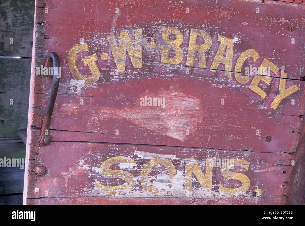 Door sign, Journey through Time National Scenic Byway, Shaniko, Oregon Stock Photo