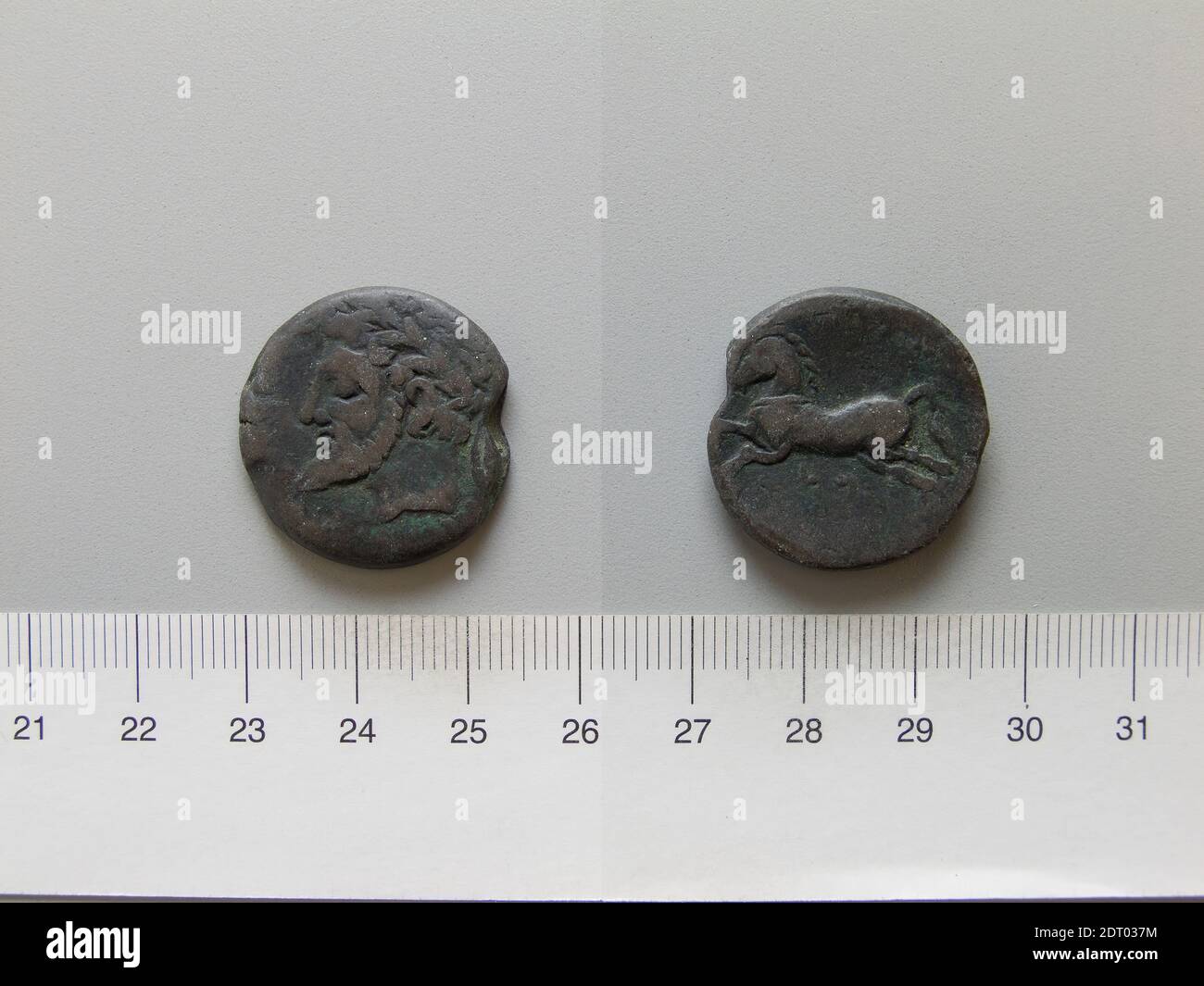 Ruler: Micipsa, King of Numidia, ruled 148–118 B.C.Mint: Numidia, Coin of Micipsa from Numidia, 148–118 B.C., Bronze, 13.49 g, 12:00, 25.3 mm, Made in Numidia, Numidian, 2nd century B.C., Numismatics Stock Photo