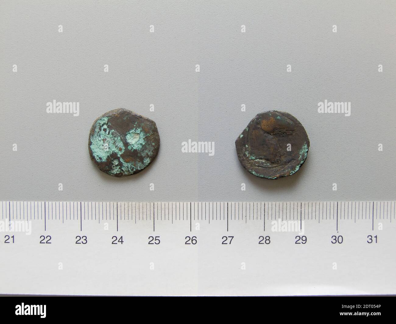 Mint: Sicily, Coin from Sicily, 399–200 B.C., Copper, 4.60 g, 9:00, 20 mm, Made in Sicily, Greek, 4th–3rd century B.C., Numismatics Stock Photo