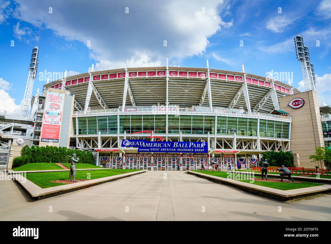 Cincinnati, Ohio, August 29, 2020: Great American Ball Park stadium, the home to Cincinnati Reds baseball team Stock Photo
