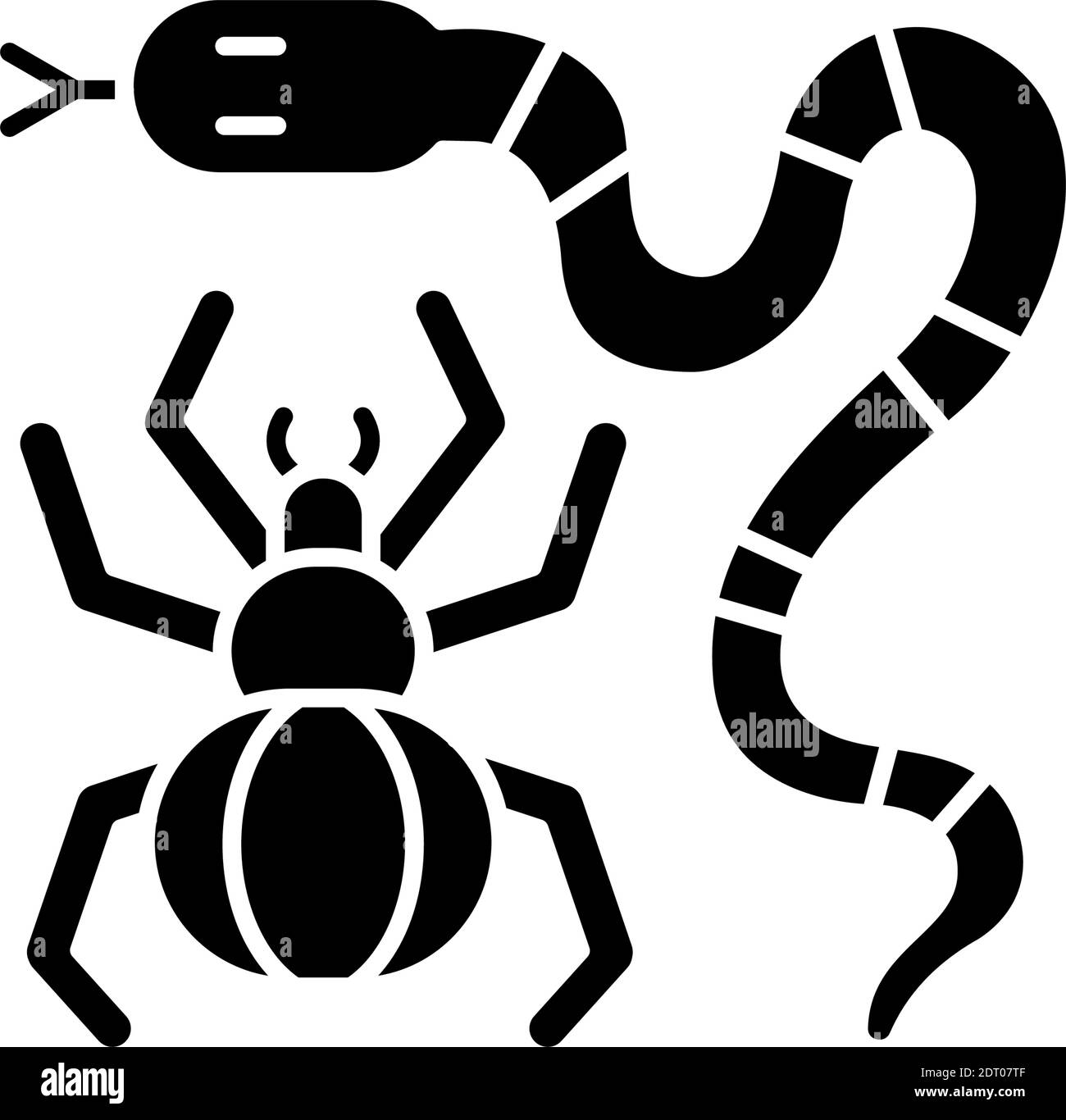 Dangerous animals black glyph icon Stock Vector