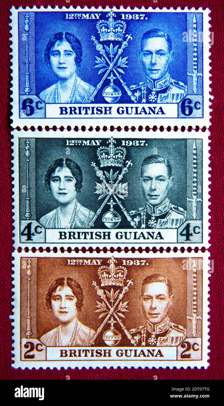 photo 6 Cent Airmail Stamp Value https www alamy com three postage stamps unused from british guiana dated 12 may 1937 for the coronation of king george vi and elizabeth 2 4 and 6 cents value image393386016 html