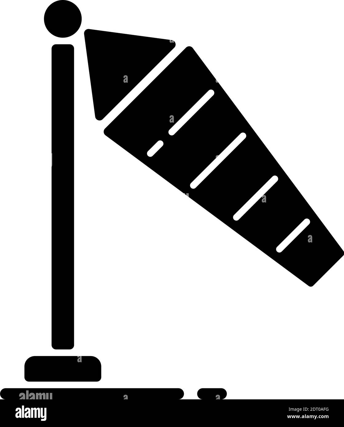 Windsock black glyph icon Stock Vector