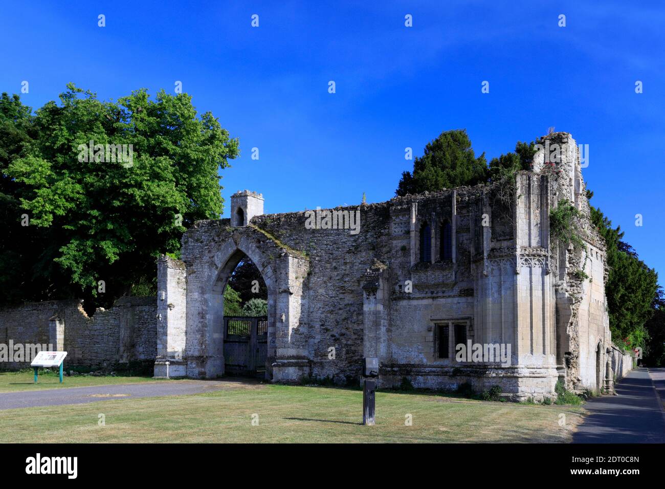 Summer view of Ramsey Abbey Gatehouse, Ramsey town, Huntingdonshire