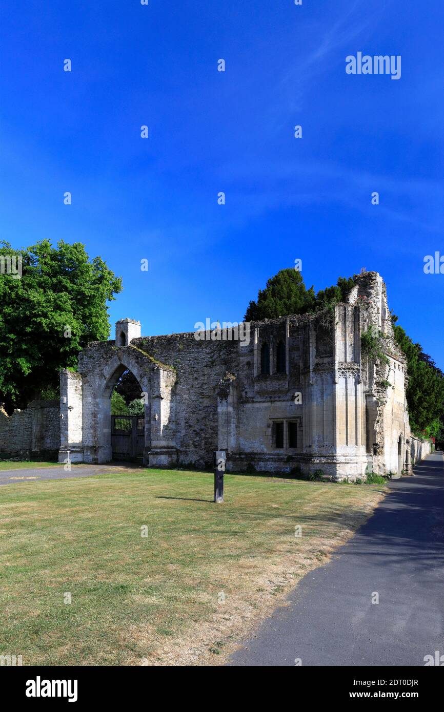 Summer view of Ramsey Abbey Gatehouse, Ramsey town, Huntingdonshire