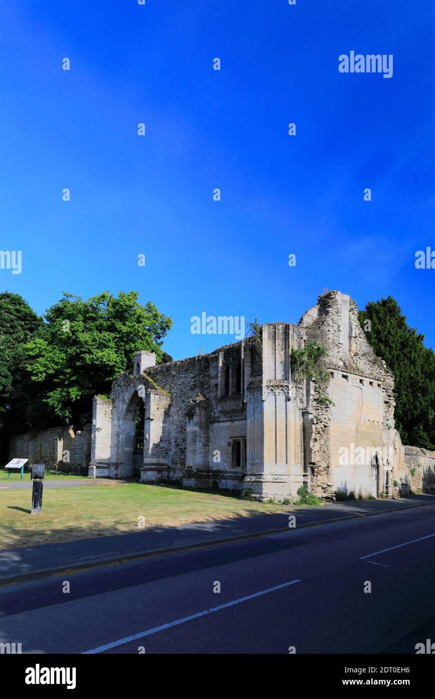 Summer view of Ramsey Abbey Gatehouse, Ramsey town, Huntingdonshire