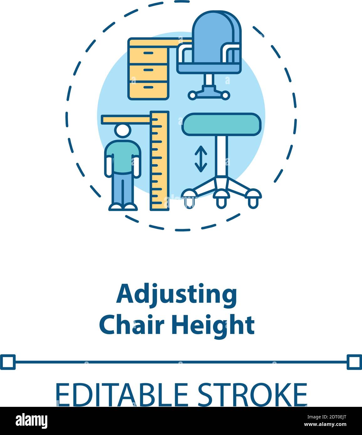 Adjusting chair height concept icon Stock Vector Image & Art Alamy