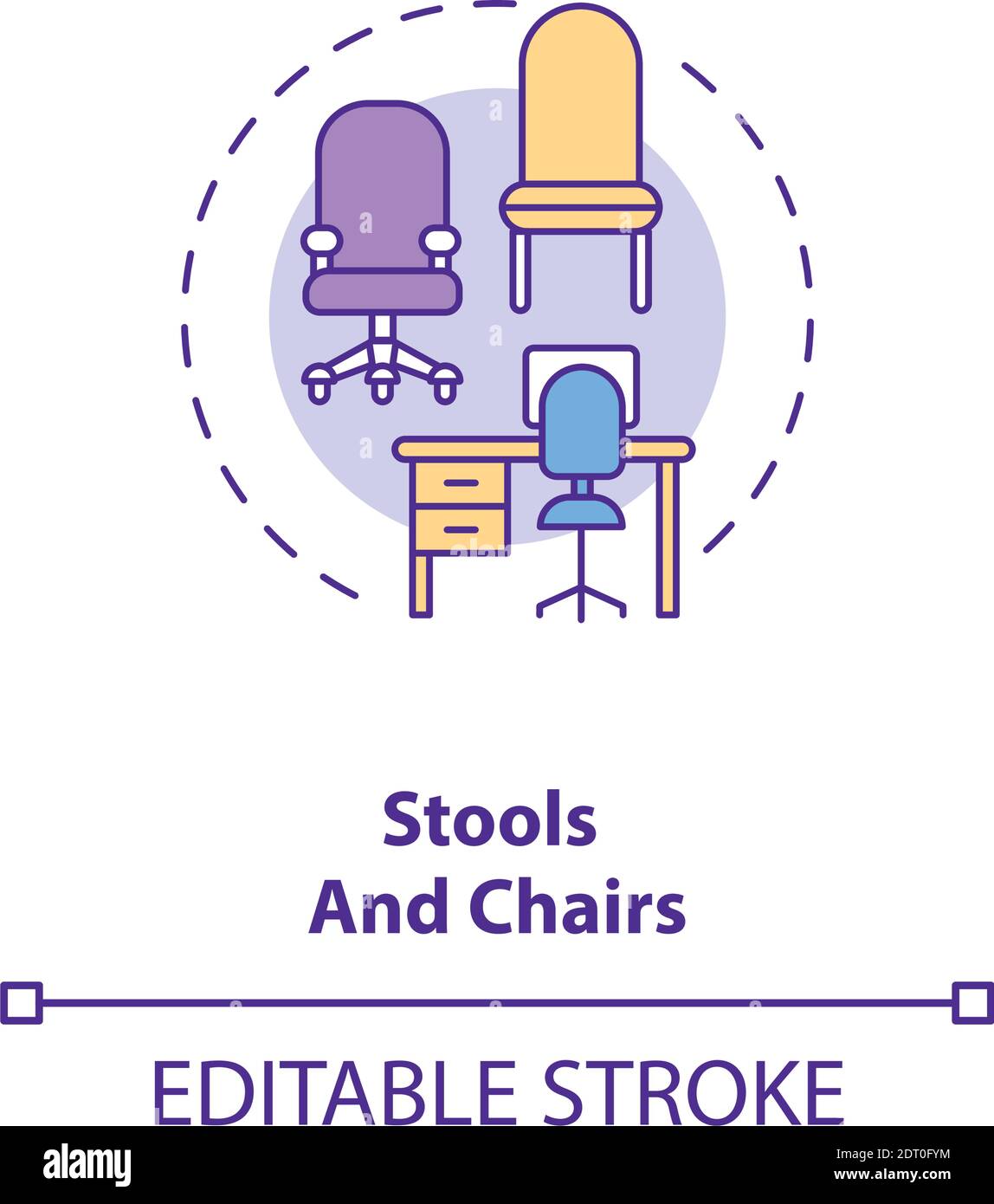 Stools and chairs concept icon Stock Vector Image & Art - Alamy