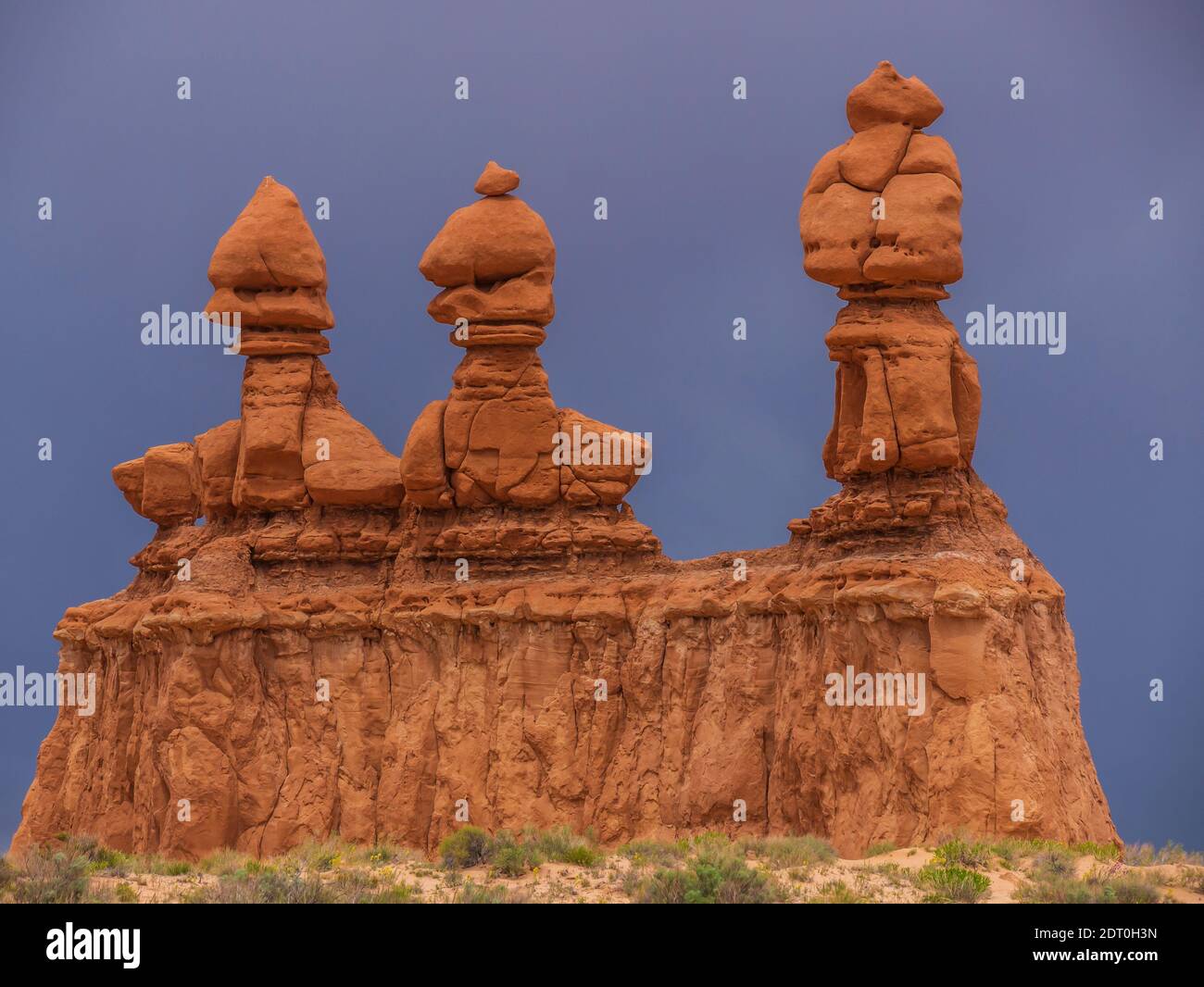 The Three Sisters, Goblin Valley State Park, Utah. Stock Photo