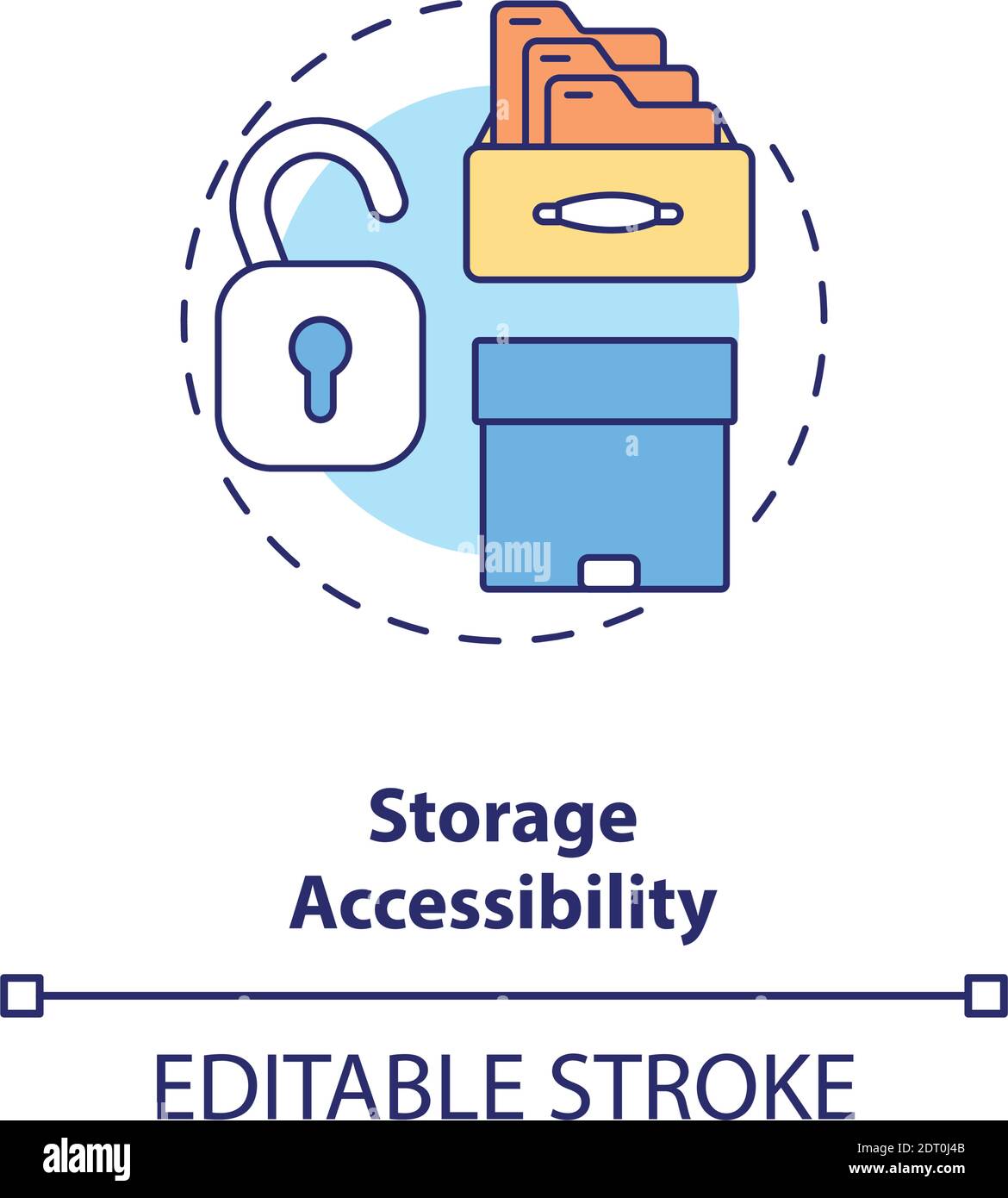 Storage accessibility concept icon Stock Vector