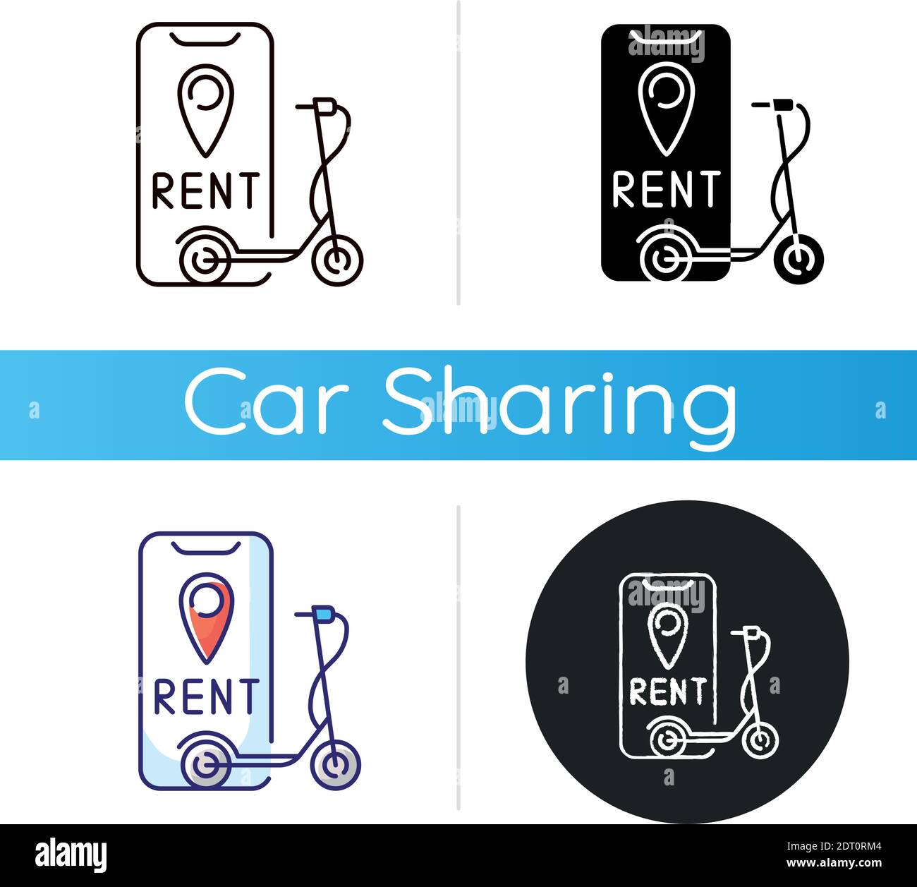 Electric scooter rental icon Stock Vector
