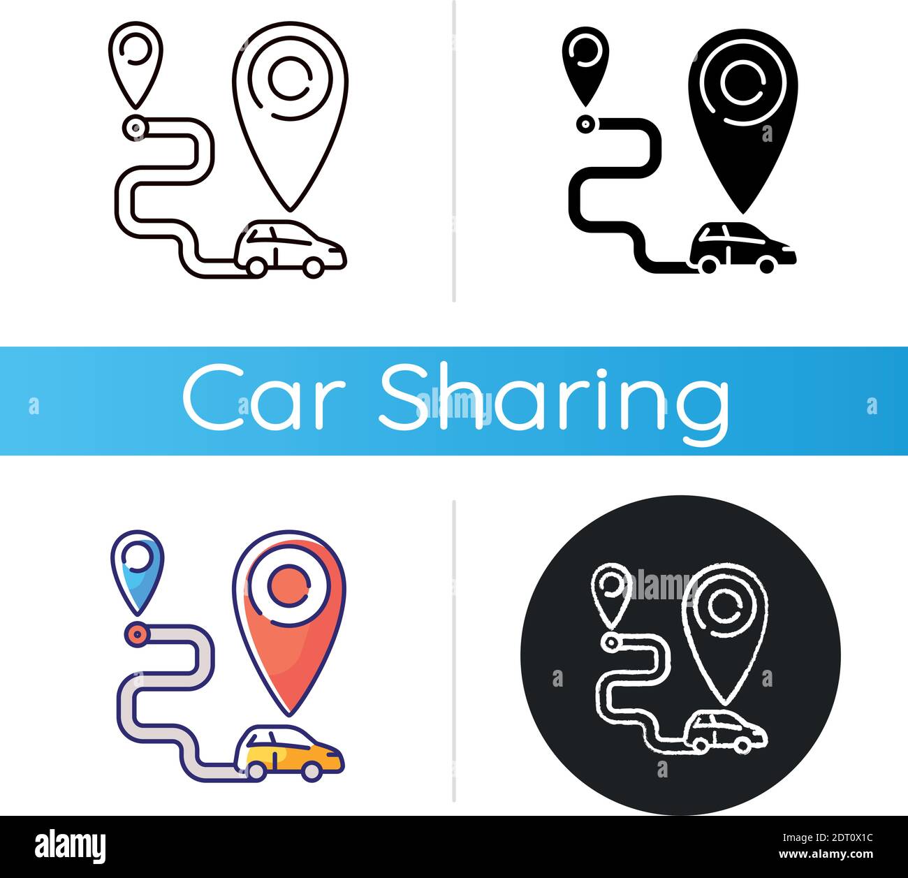 One way carsharing icon Stock Vector
