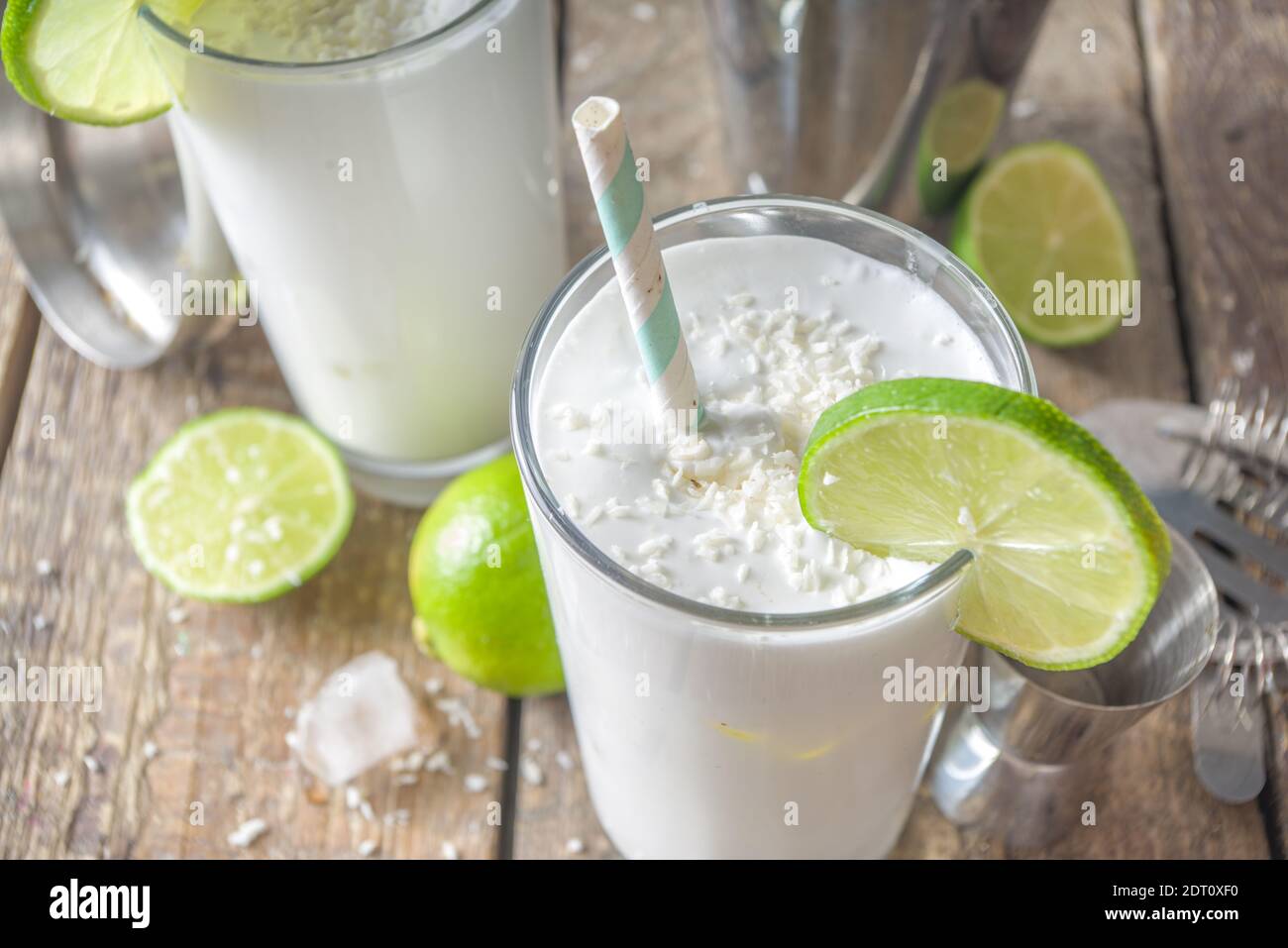 Coconut Lime French Soda, Brazilian white Lemonade, coconut mojito