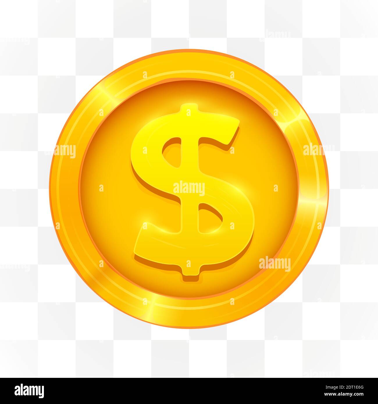 3d realistic gold coin isolated on transparent background. Vector ...