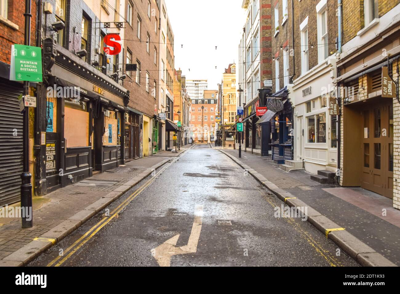 Empty Bateman Street, Soho during the coronavirus pandemic. London has