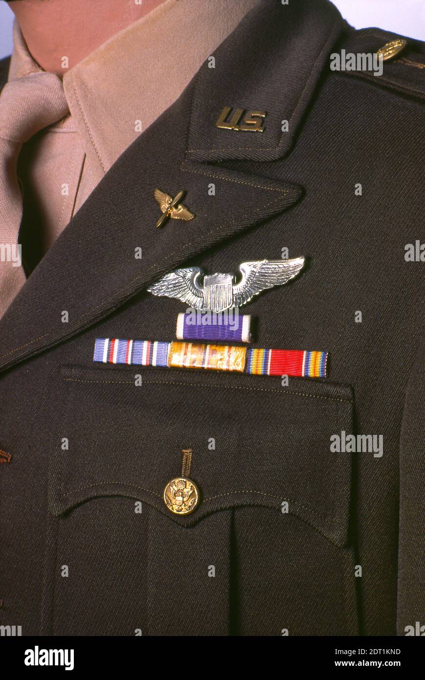WWII USAF Pilots wings and Battle Ribbons Stock Photo