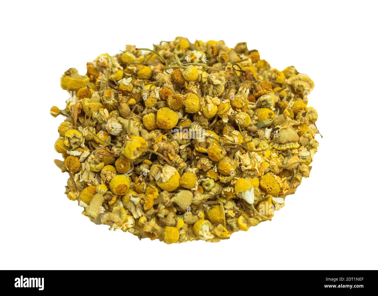 Dried chamomiles on a white background isolate Stock Photo