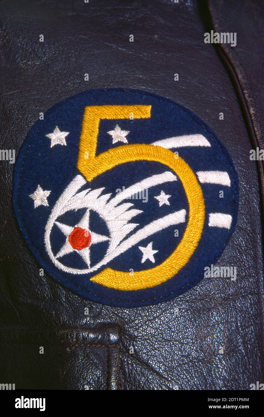US Army Air Corps 5th Air Force medallion and shoulder patch. Stock Photo